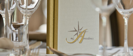 Speisenkarte auf der MS Amadeus Cara