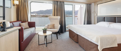 Balkon Suite auf der MS Finnmarken