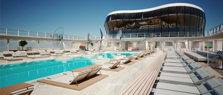 Sonnendeck auf der MSC Grandiosa