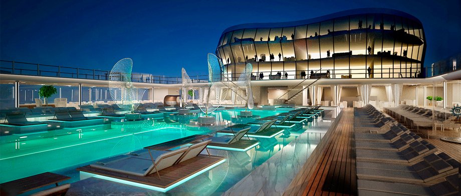 Pooldeck auf der MSC Meraviglia