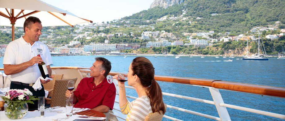 Lunch an Deck der SeaDream Yacht Club-Schiffe